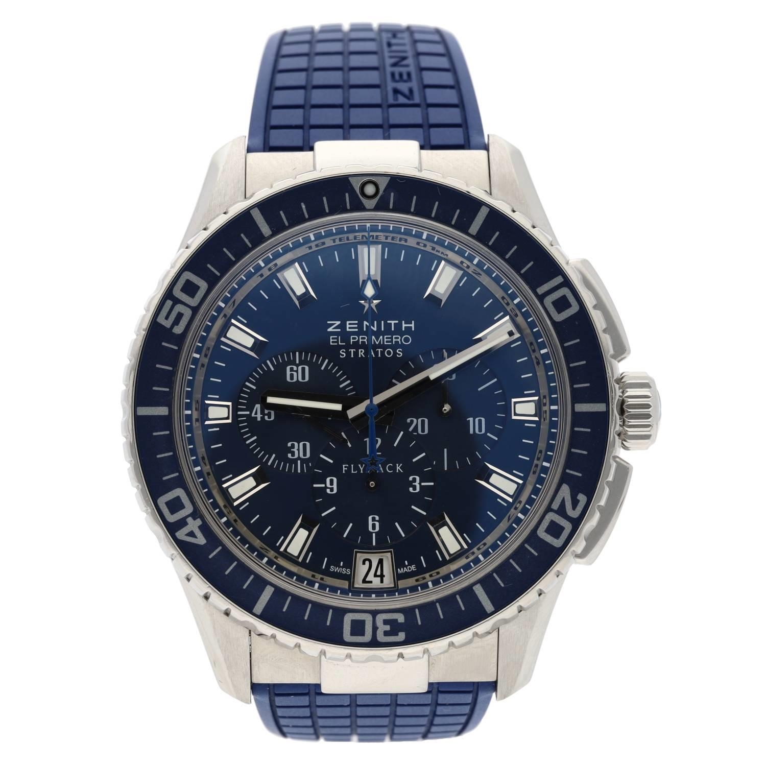 Fine Zenith El Primero Stratos Flyback automatic chronograph stainless steel gentleman's wristwatch, - Image 2 of 4