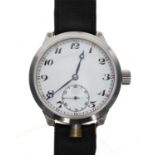 Customised Military style pilot's minute repeating stainless steel wristwatch, the dial with
