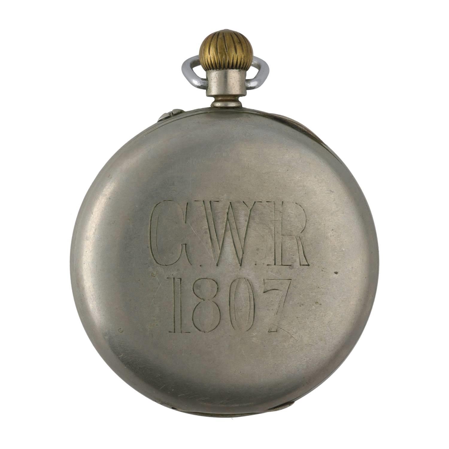 Great Western Railway (G.W.R) - Rotherhams nickel cased lever pocket watch, the movement signed - Image 4 of 4