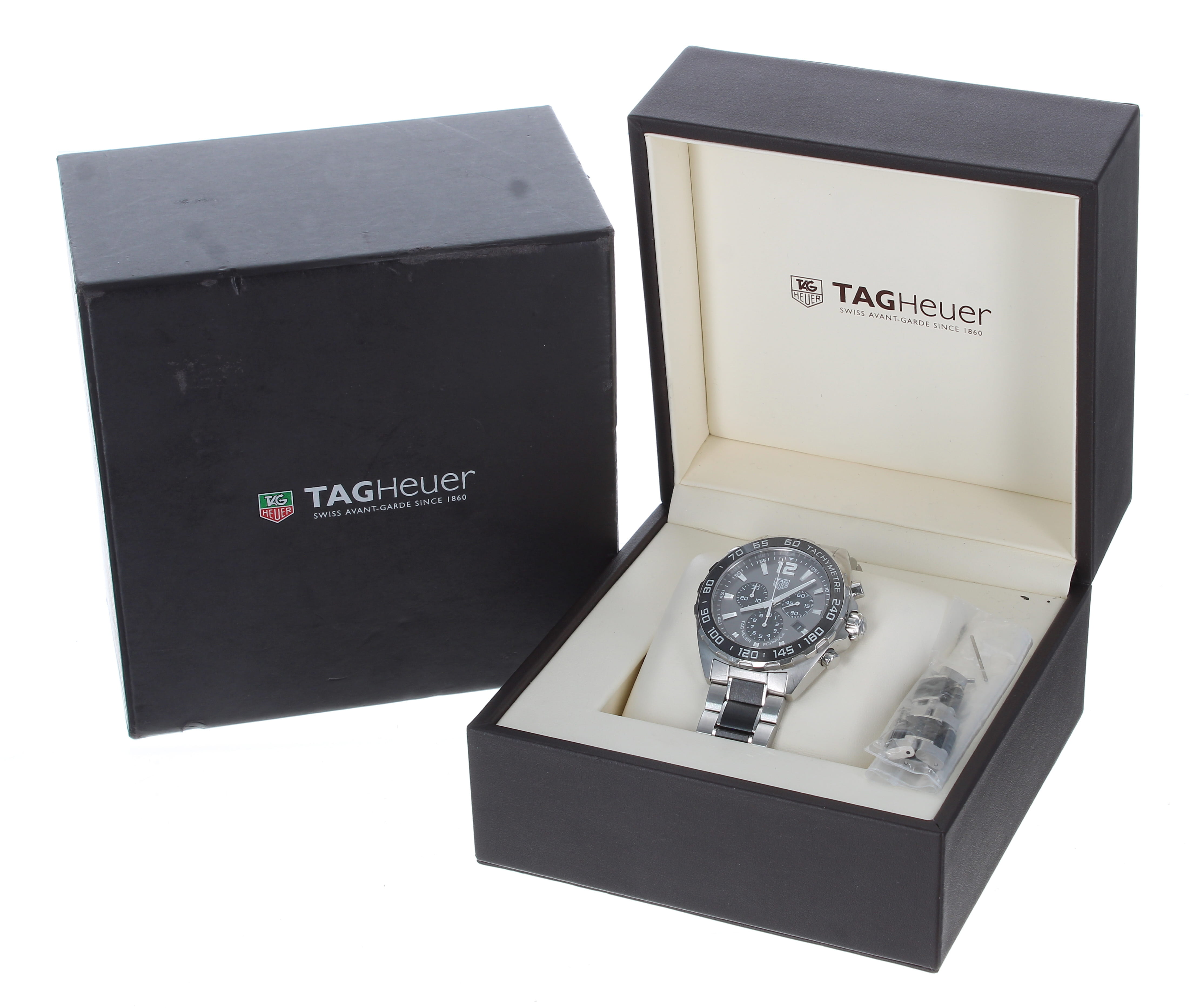 Tag Heuer Formula 1 Chronograph stainless steel and ceramic gentleman's wristwatch, reference no. - Image 3 of 3
