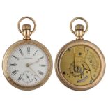 American Waltham 'Sterling' gold plated lever pocket watch, circa 1907, serial no. 16269173,