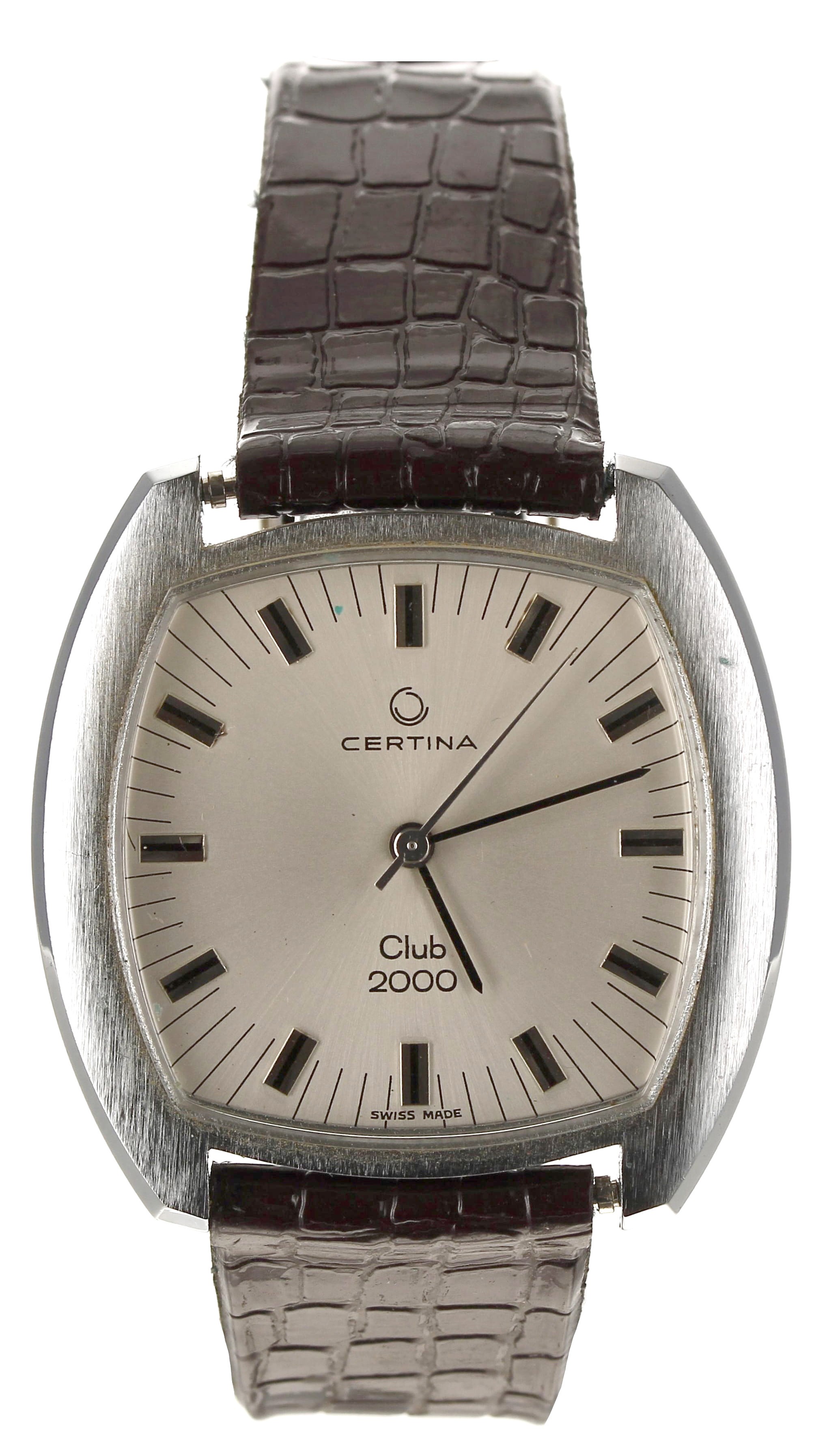 Certina Club 2000 squared cased nickel and stainless steel gentleman's wristwatch, squared