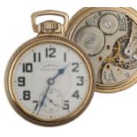 Hamilton 'Railway Special' gold plated lever set pocket watch, circa 1948, serial no. C324740,
