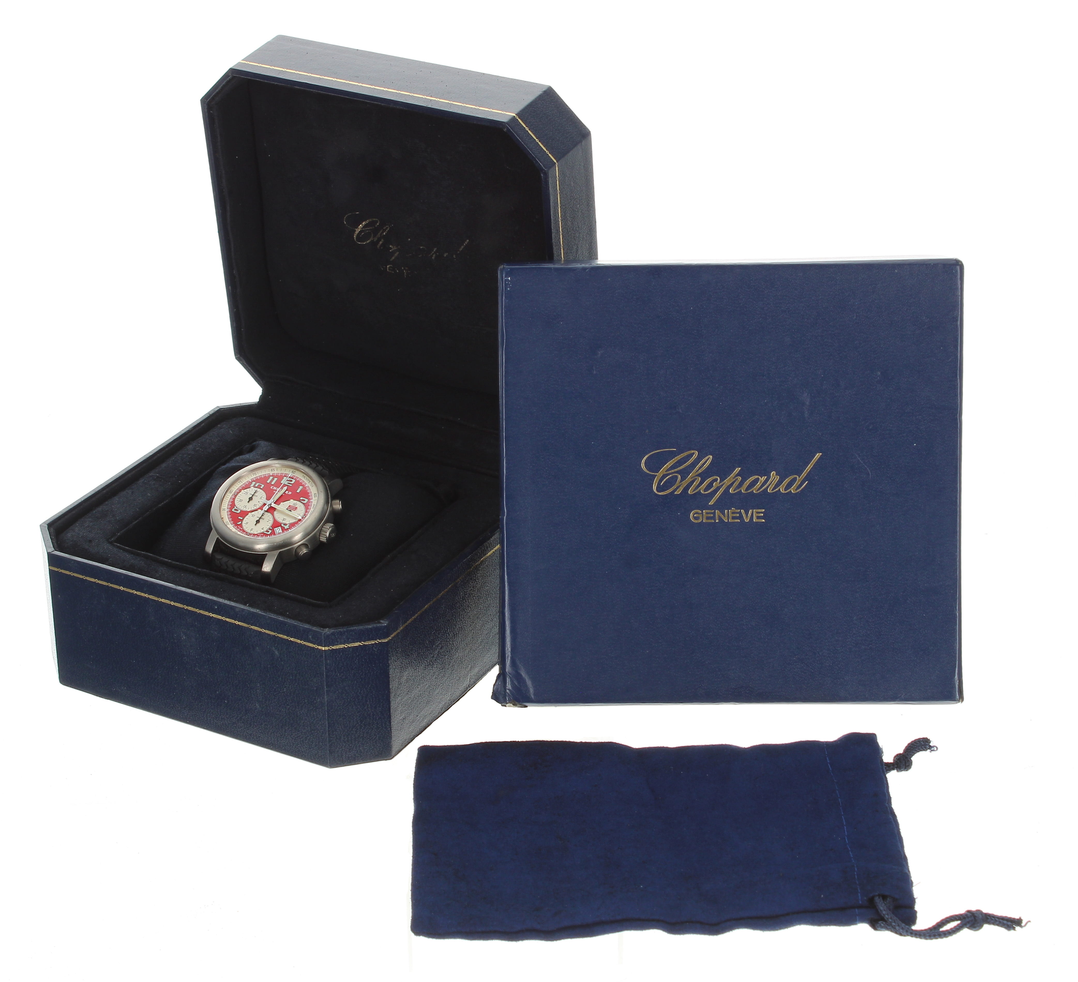 Chopard Mille Miglia MM Rosso Limited Edition Chronograph automatic titanium gentleman's wristwatch, - Bild 3 aus 3