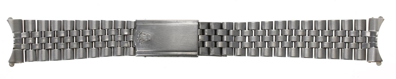 Rolex USA stainless steel gentleman's wristwatch bracelet, with 455B end links, 6.5" long approx