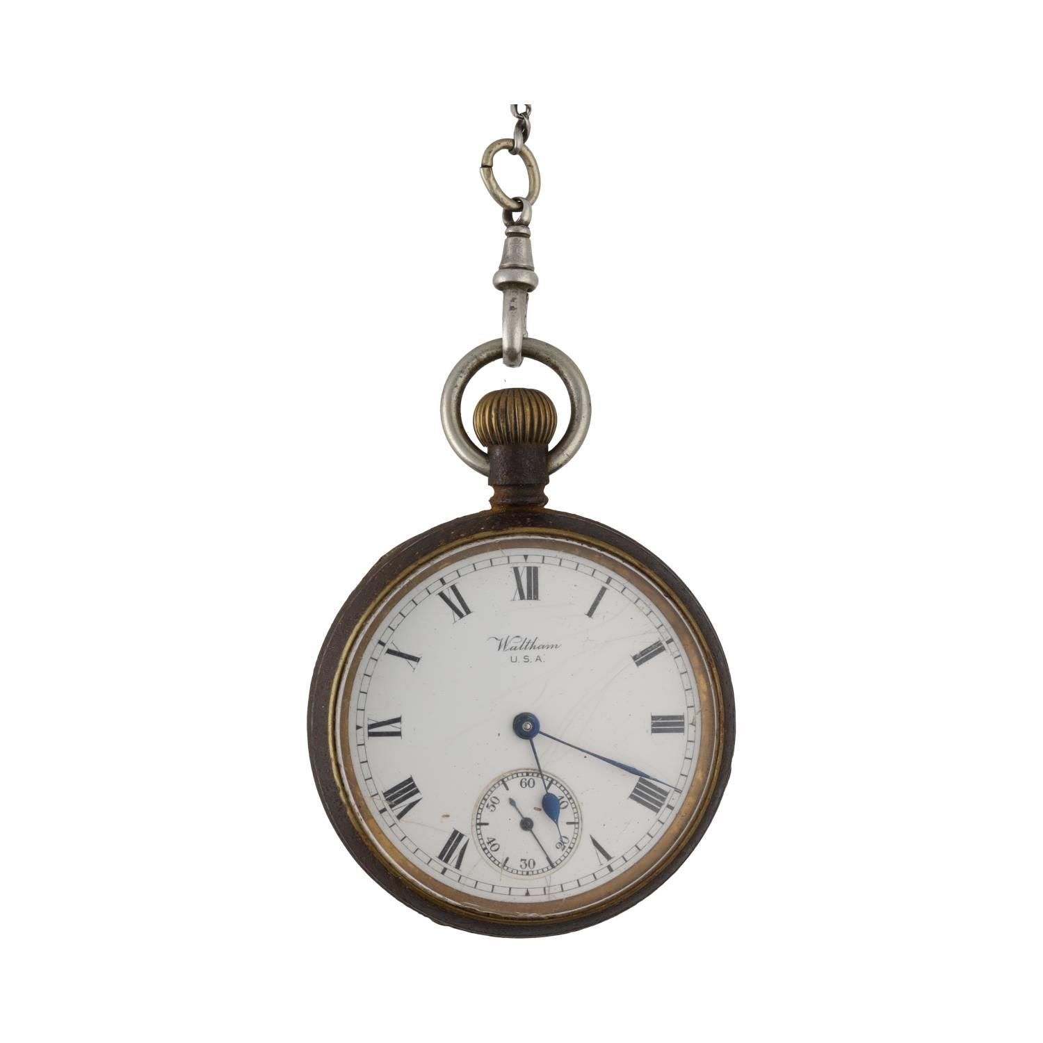 American Waltham gun metal lever pocket watch, circa 1915, serial no. 20222519, signed movement with - Image 2 of 4