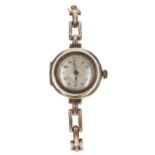 Rolex 9ct lady's wristwatch, import hallmarks London 1913, circular silvered dial with Arabic