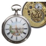 William Baker, London - George III silver pair cased verge pocket watch, London 1805, signed fusee