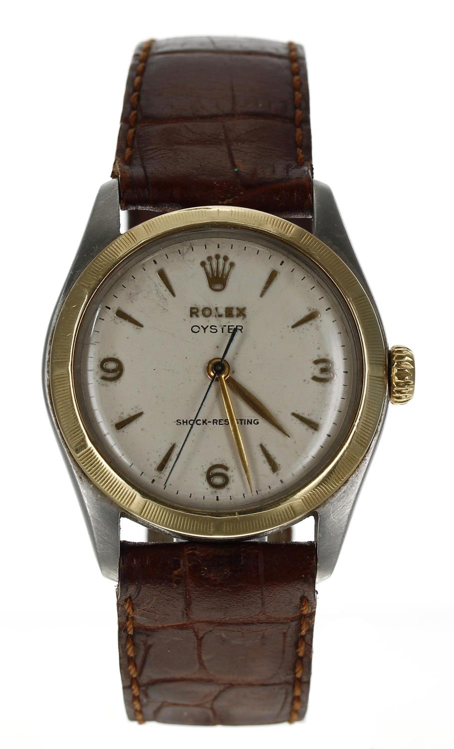 Rolex Oyster Shock-Resisting stainless steel and gold gentleman's wristwatch, reference no. 6083,