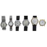 Six assorted wristwatches to include Rotary calendar, Mira, Services, Casio, Princeton; together