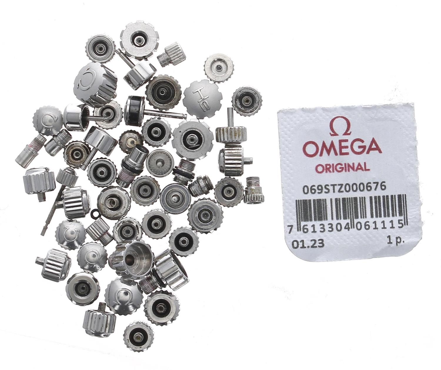 Omega - Quantity of assorted Omega crowns and pushers