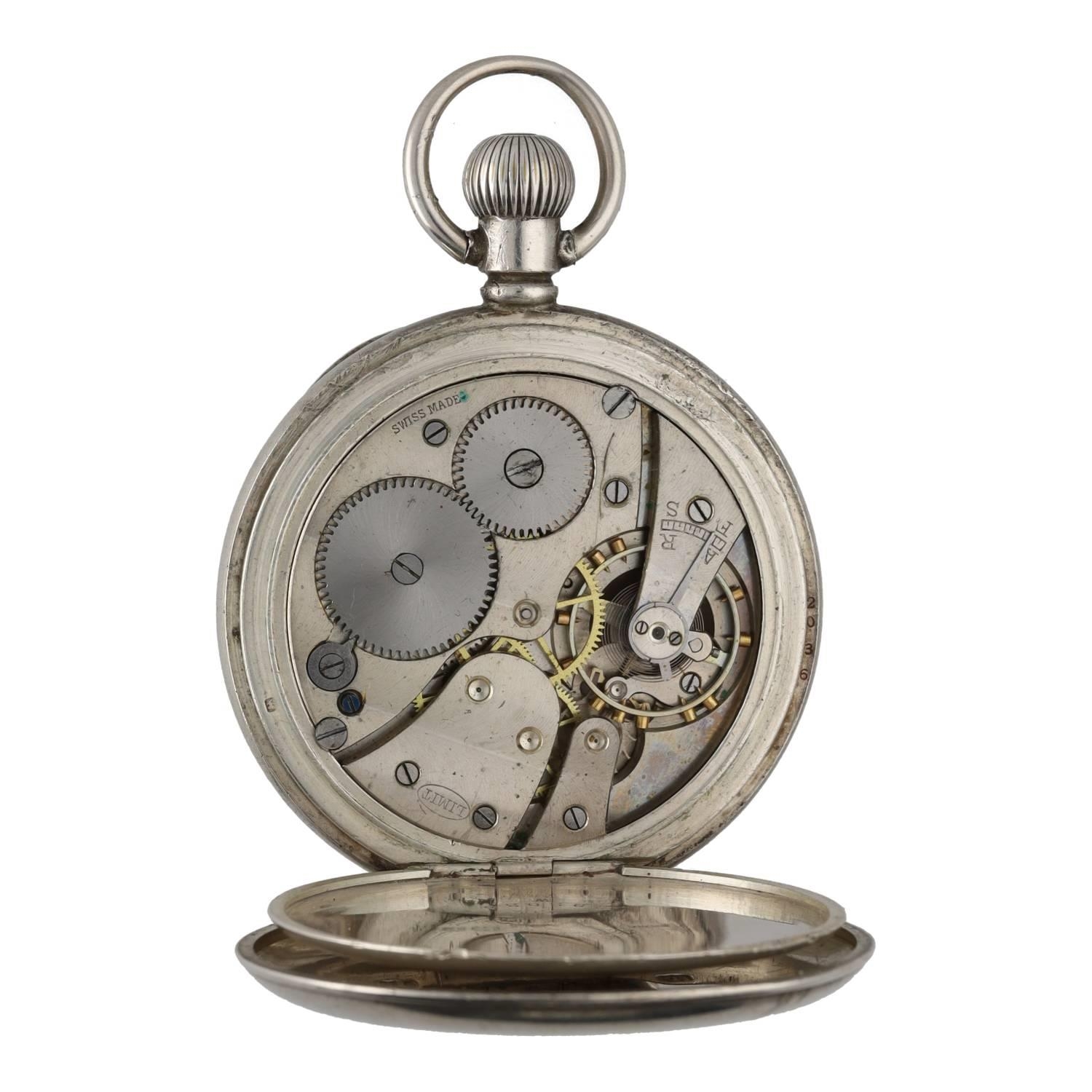 Limit silver lever pocket watch, Birmingham 1916, signed movement, hinged cuvette, Roman numeral - Bild 2 aus 3