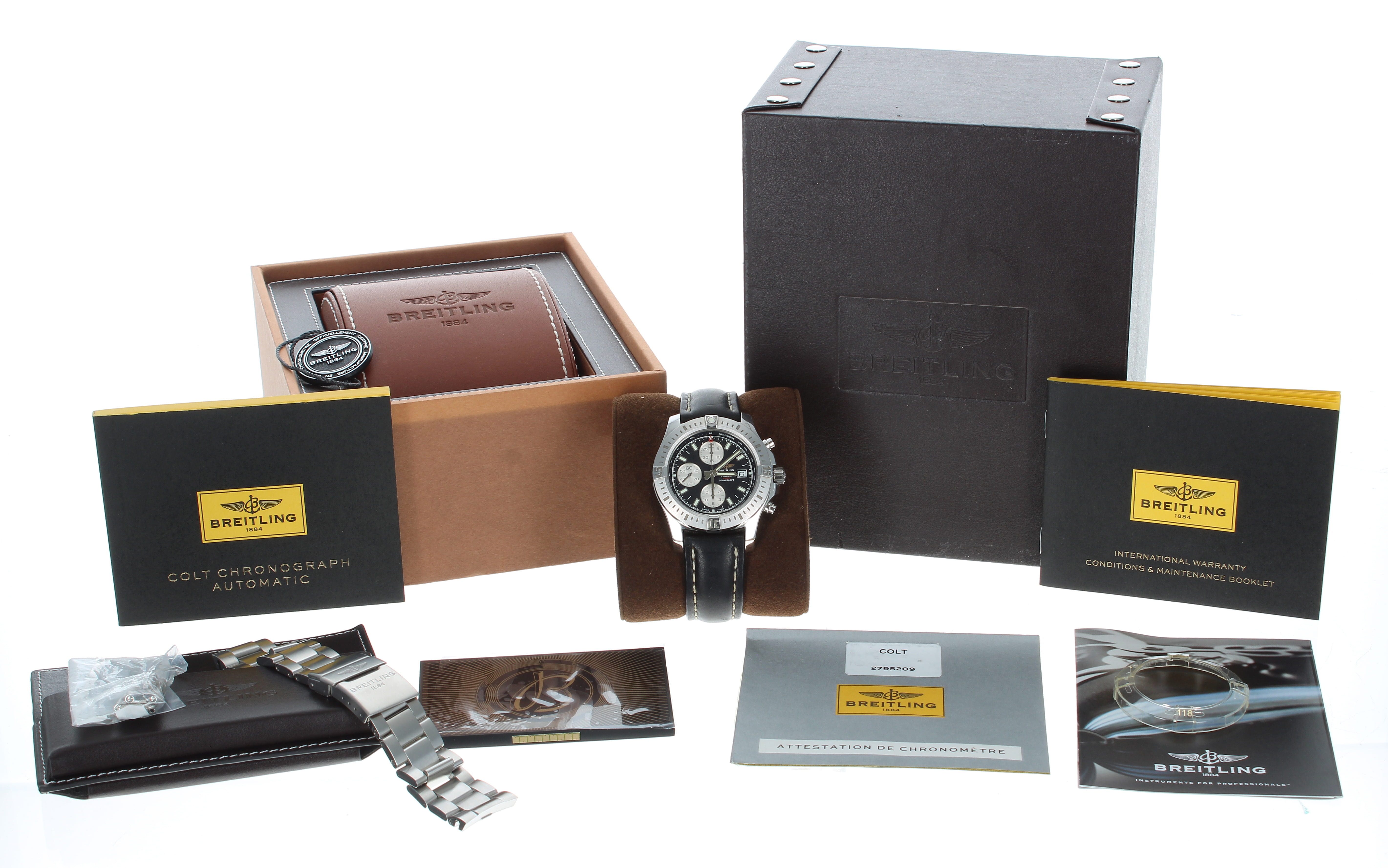 Breitling Colt Chronometre Chronograph automatic stainless steel gentleman's wristwatch, reference - Image 3 of 4