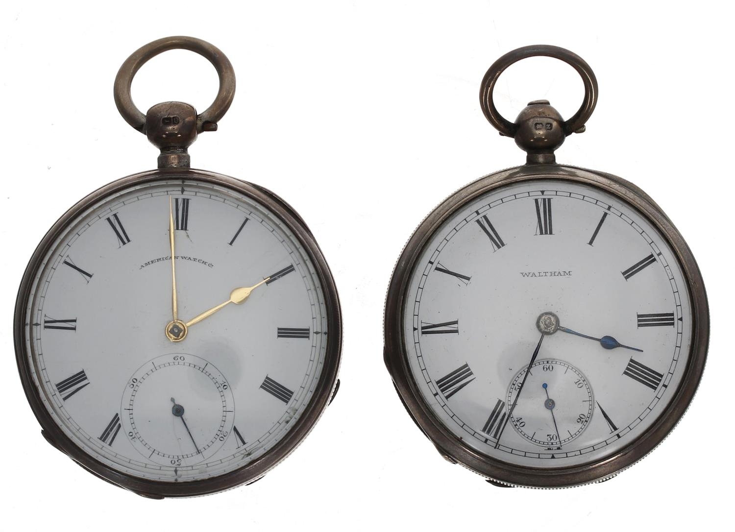 Home Watch Co. Waltham silver lever engine turned pocket watch in need of attention, 52mm;