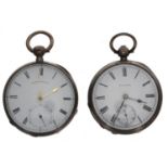 Home Watch Co. Waltham silver lever engine turned pocket watch in need of attention, 52mm;