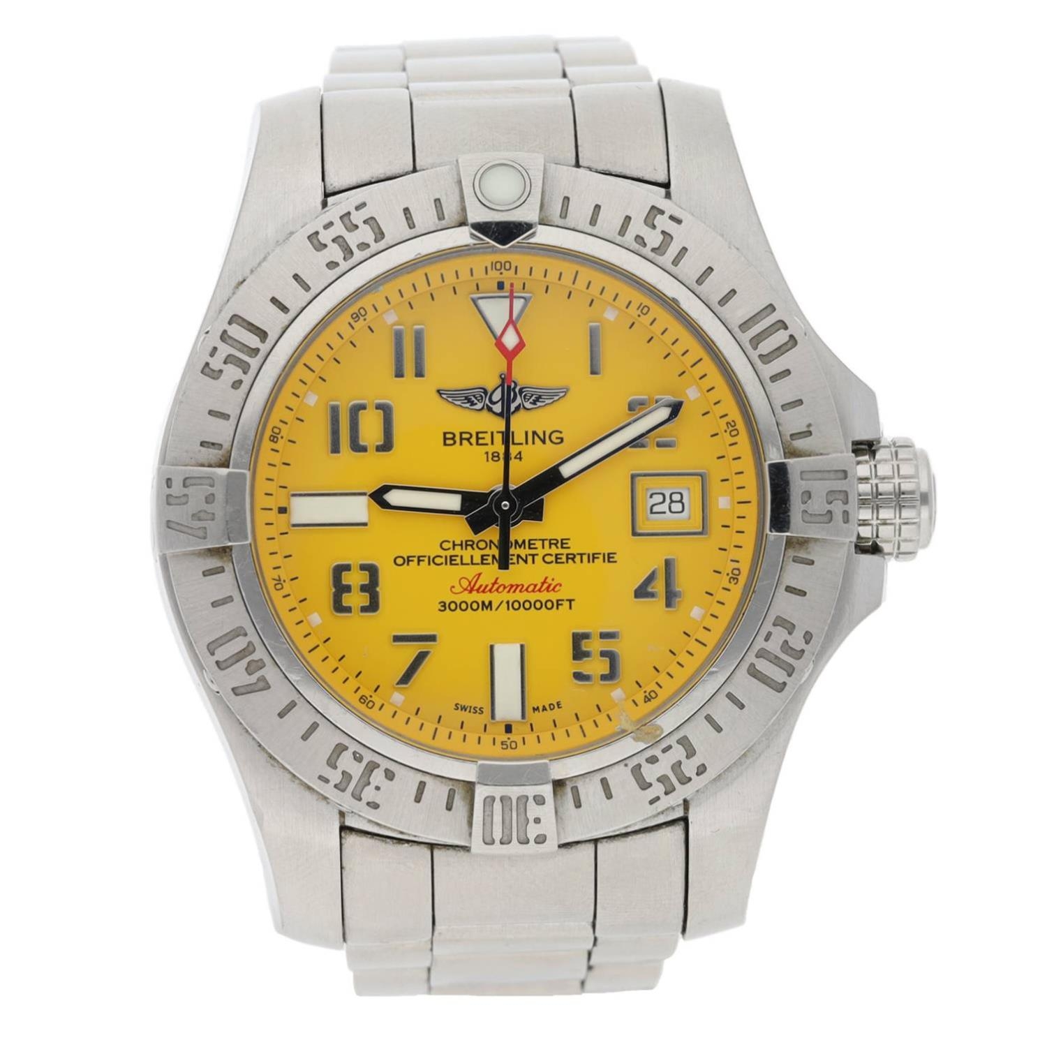 Breitling Avenger II Seawolf Chronometre automatic stainless steel gentleman's wristwatch, reference