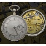 Breguet - French 19th century white metal quarter repeating pocket watch, plunge repeat gilt ruby