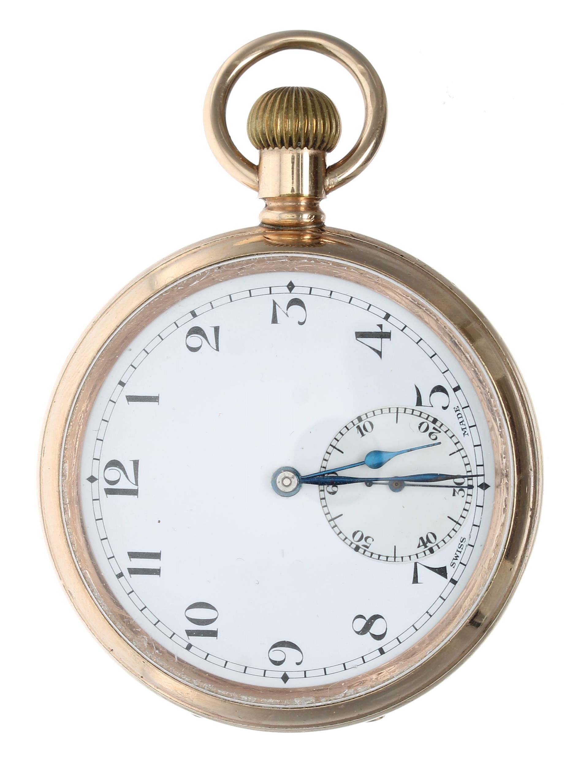Syren - Swiss gold filled lever pocket watch, signed movement, hinged cuvette, the dial with