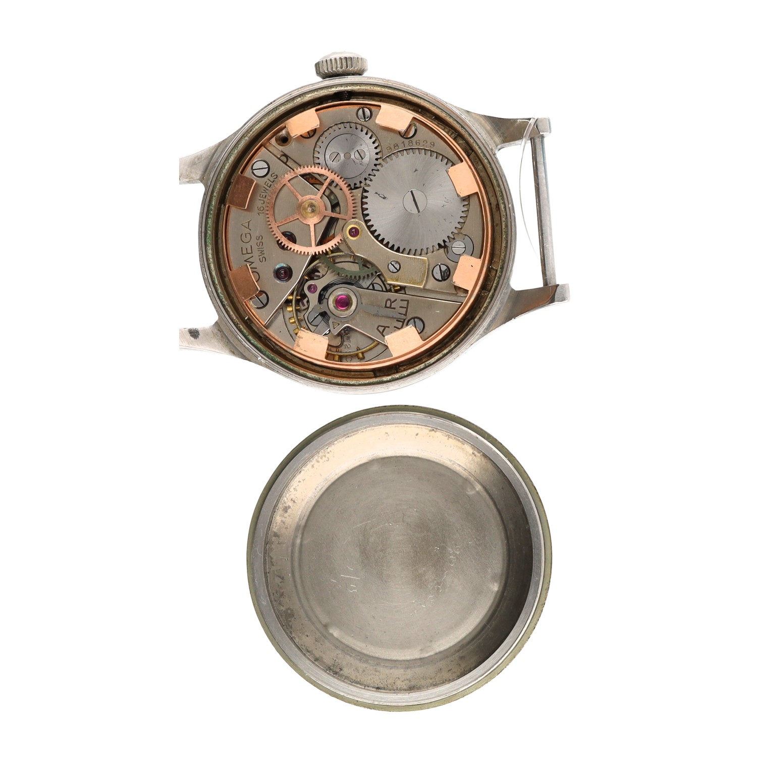 Omega British Military R.A.F. Pilot's wristwatch, serial no. 9818629, circa 1956, signed circular - Image 3 of 3