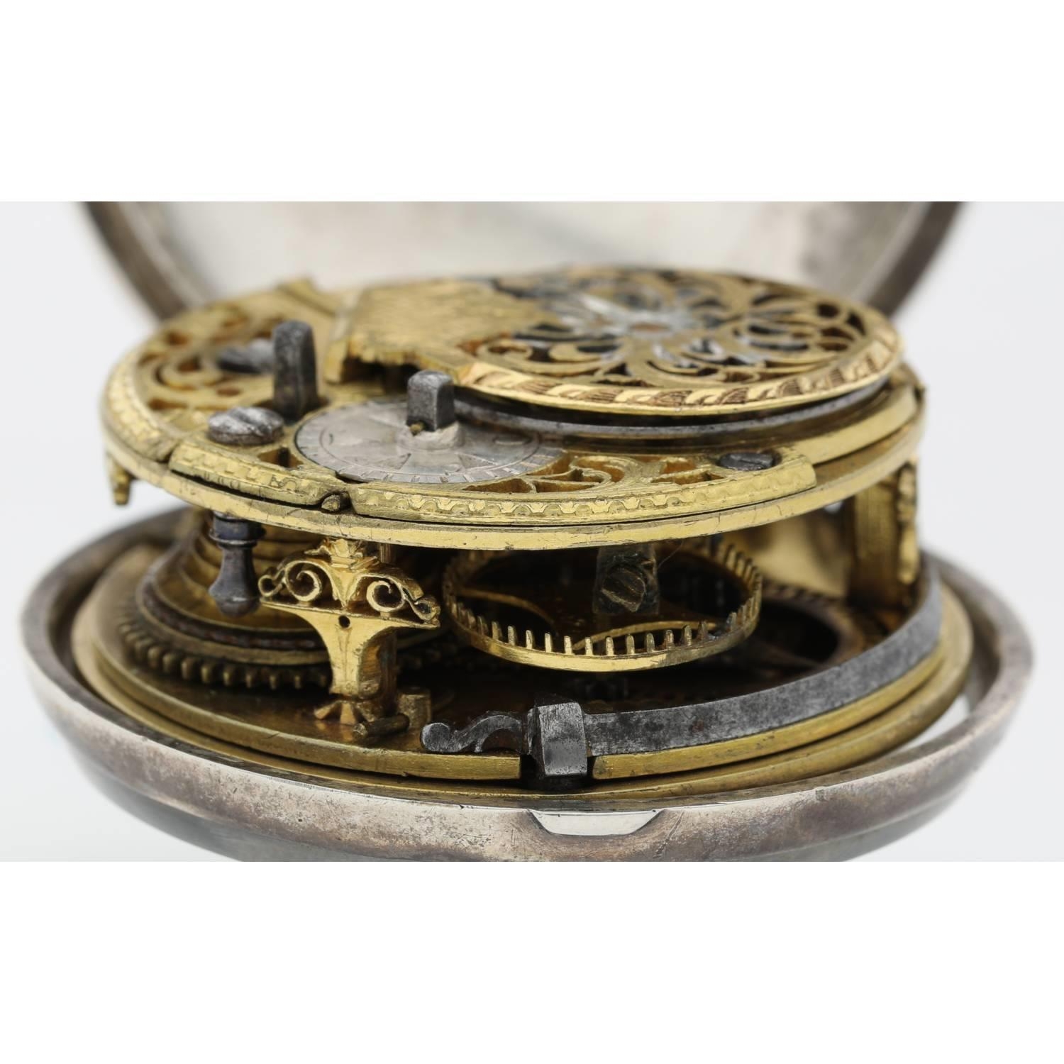 George Clarke, London - mid-18th century silver pair cased verge pocket watch made for the Turkish - Image 5 of 10