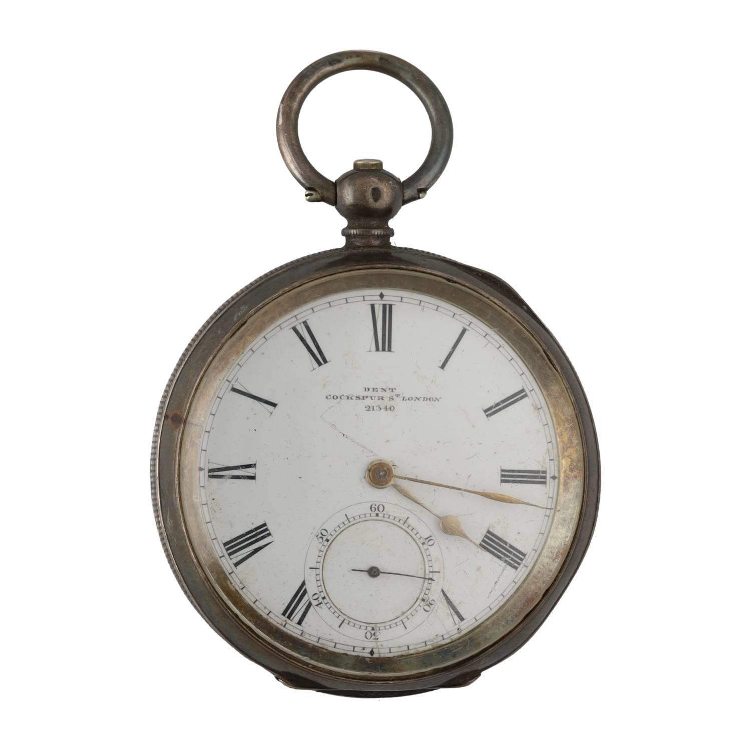 Dent - silver pocket chronometer, gilt three quarter plate signed Dent Watch Maker to the Queen, - Image 2 of 4
