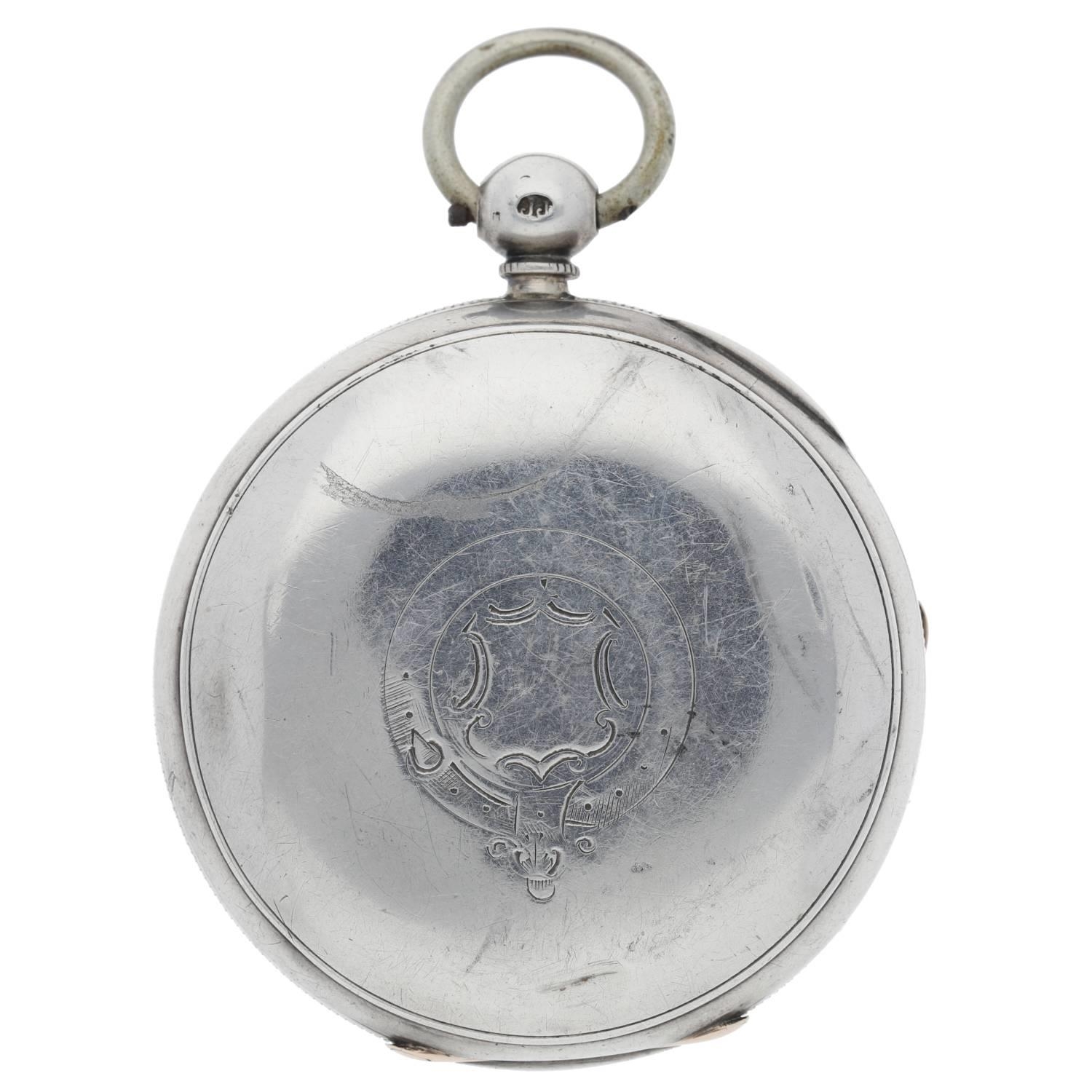 George Bradey, Sheffield - Victorian silver fusee lever pocket watch, Chester 1873, signed movement, - Bild 3 aus 3