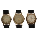 Three automatic gold plated and stainless steel gentleman's wristwatches to include Falcon, Florina,