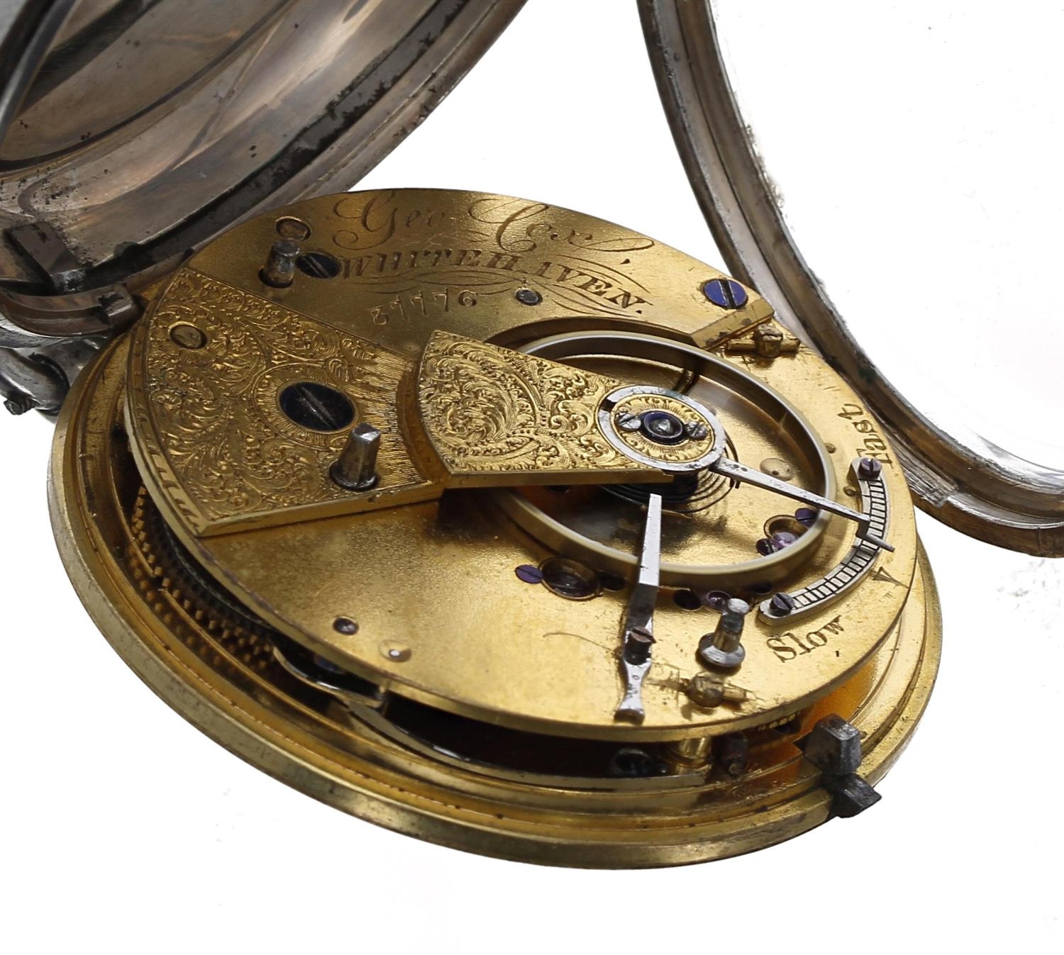 George Cox, Whitehaven - early Victorian silver fusee lever pocket watch, London 1845, signed - Bild 3 aus 4