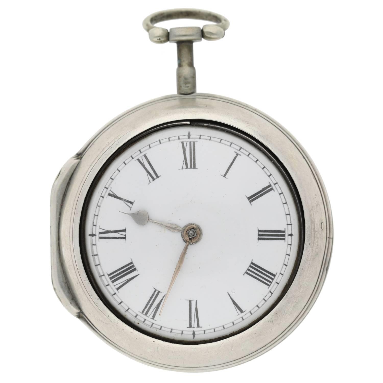 Chas. Robotham, Leicester - English 18th century silver pair cased verge pocket watch, London - Image 2 of 10