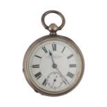 American Waltham silver lever pocket watch, circa 1886, serial no. 3219558, signed movement with
