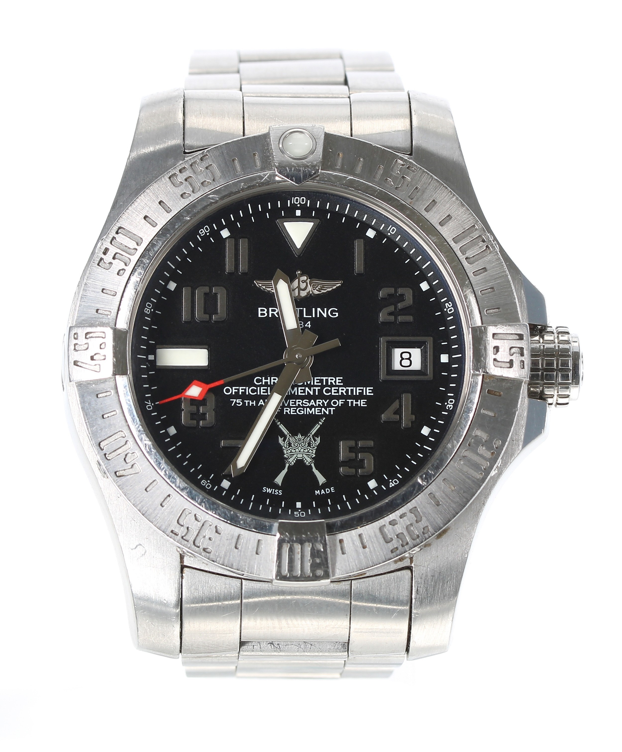 Breitling 'R.A.F Regiment' 75th Anniversary stainless steel automatic gentleman's wristwatch,