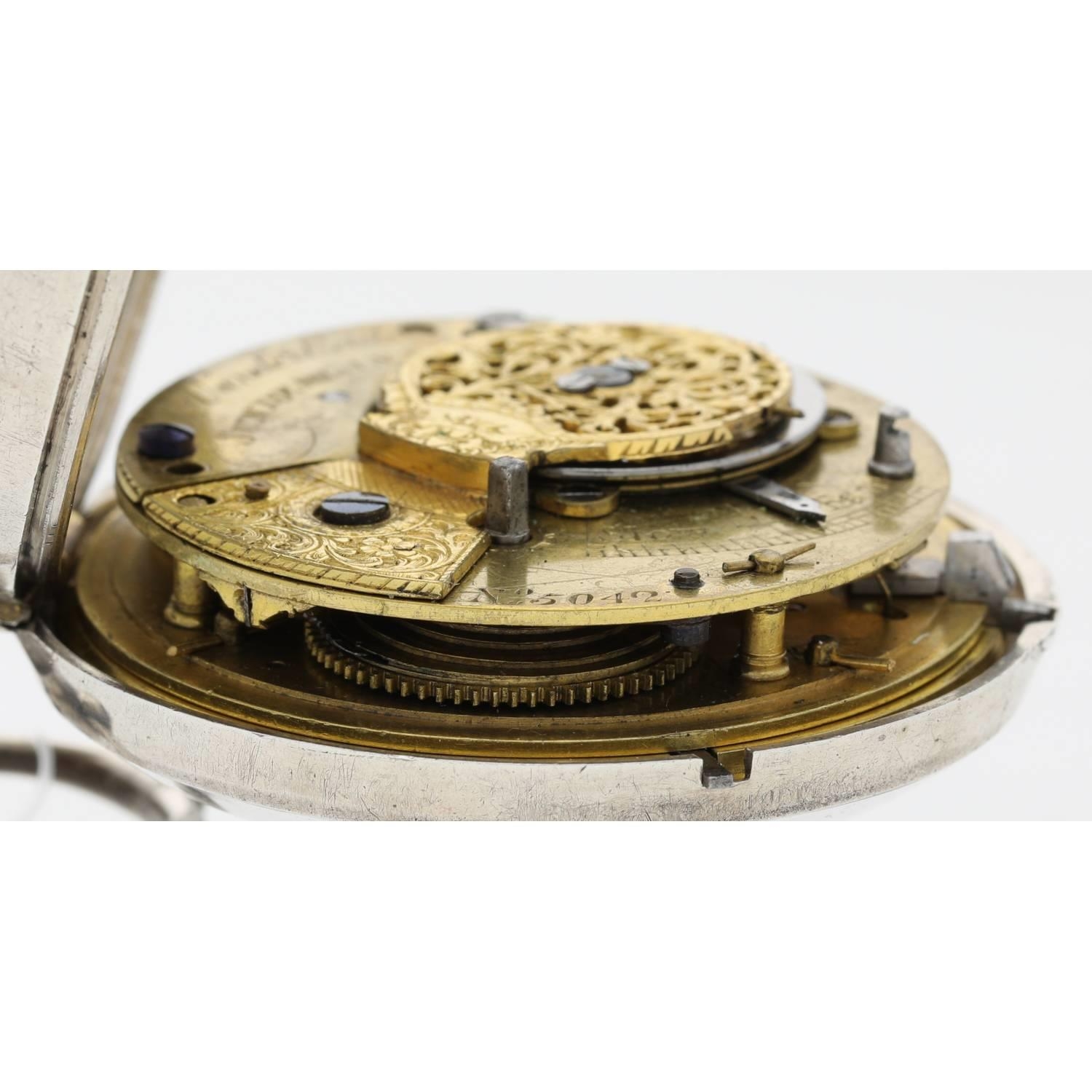 D. Vander Velde, Sunderland - early 19th century English silver pair cased verge pocket watch, - Image 5 of 10