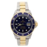 Rolex Oyster Perpetual Date Submariner gold and stainless steel gentleman's wristwatch, reference
