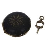 18th century gilt-metal and shagreen pocket watch outer case, with studwork decoration, 48mm; with