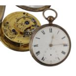 Grant & Sons, London - mid-19th century silver fusee rack lever pocket watch, Dublin 1862, signed