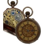Stauffer, Son & Co. - attractive 9ct rose gold cylinder engraved fob watch, gilt bar movement, 9ct