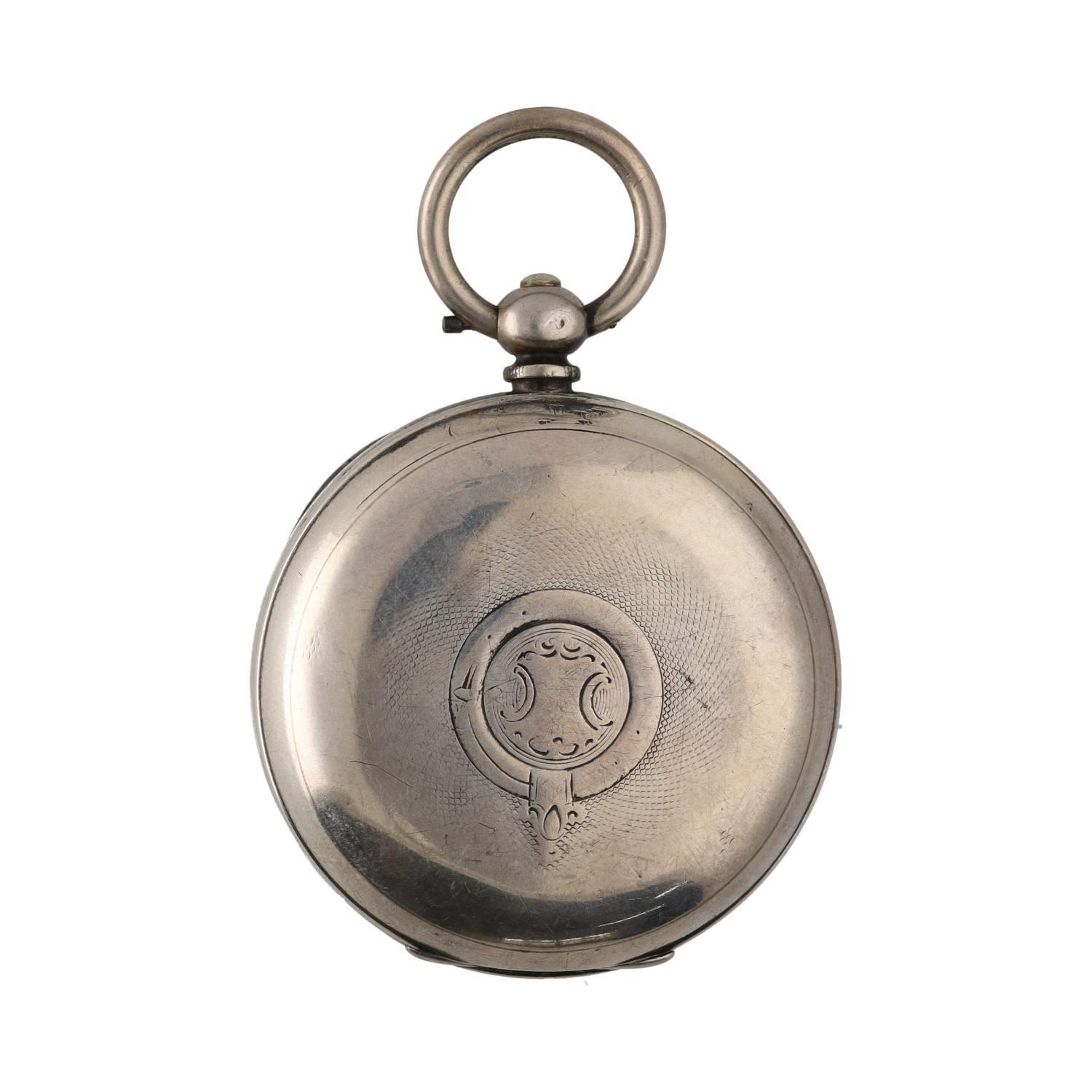 American Waltham silver lever pocket watch, circa 1895, serial no. 7177558, signed movement with - Image 3 of 3