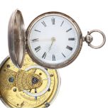Parkinson & Frodsham, London - 19th century silver verge hunter pocket watch, signed fusee movement,
