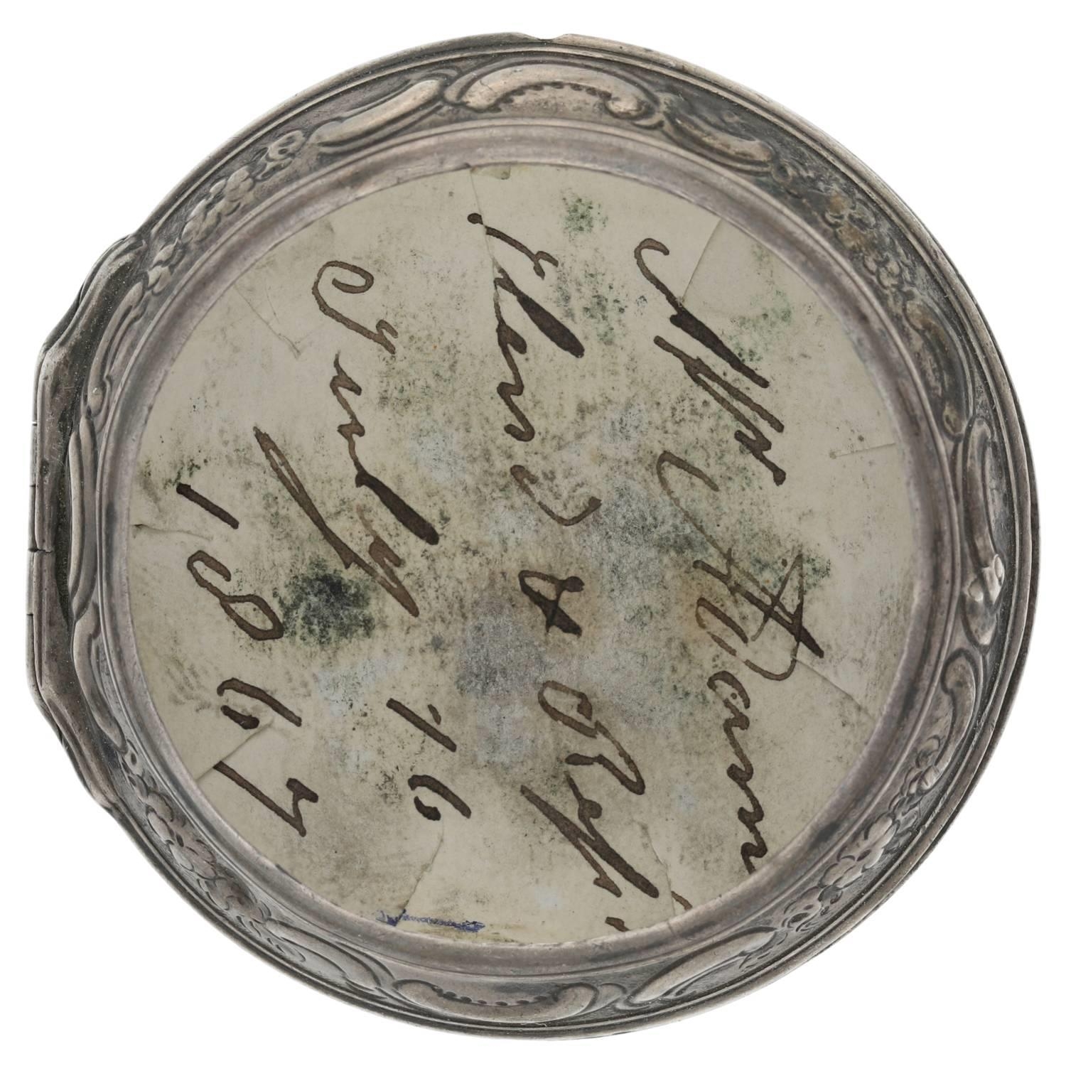 Mich Reanes, London - English 18th century repoussé silver pair cased verge pocket watch, London - Image 10 of 10