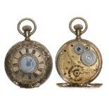 Elgin National Watch Co. 9ct lever half hunter fob watch, circa 1909, serial no. 14610195, signed