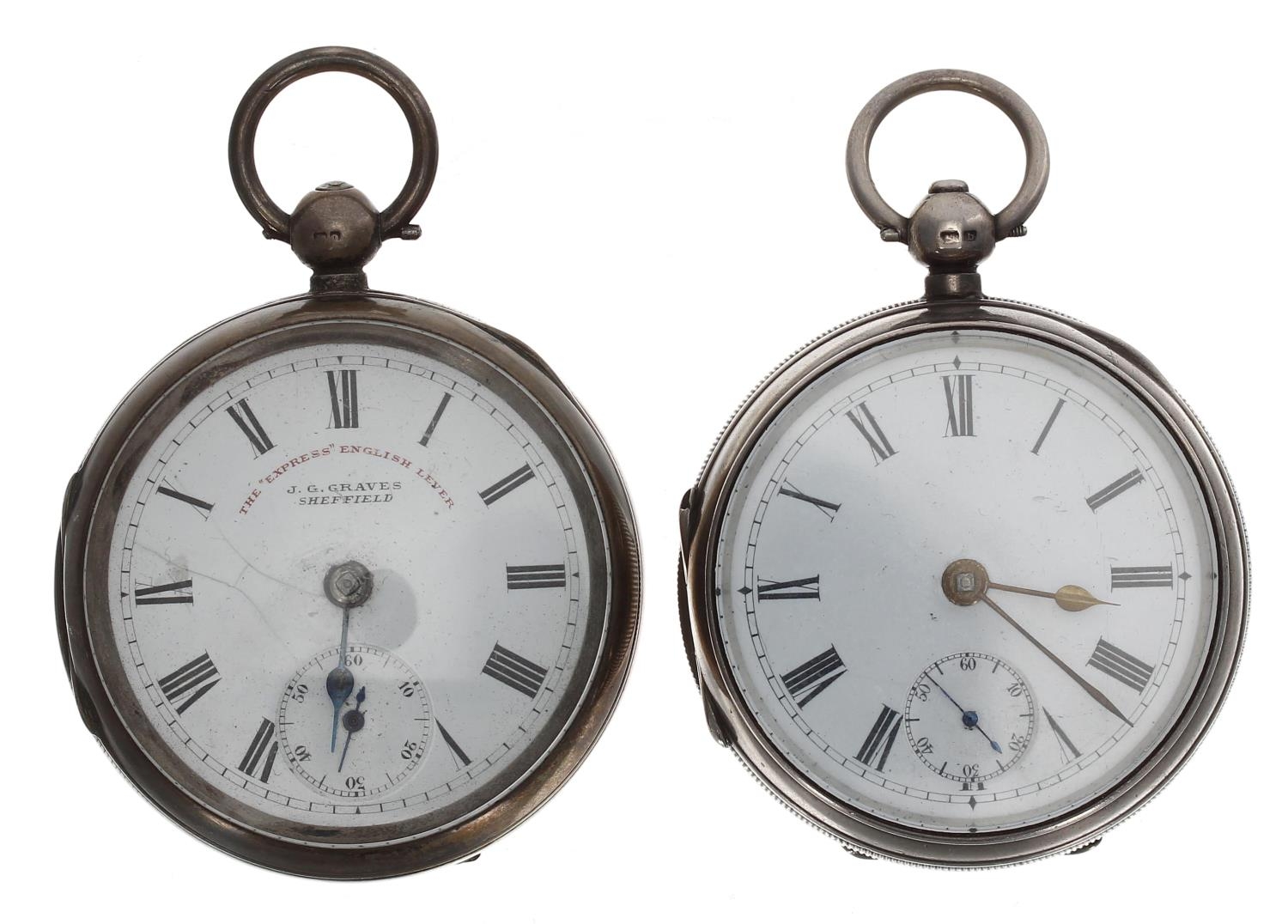 J.G. Graves, Sheffield 'The ''Express'' English Lever' silver engine turned pocket watch in need