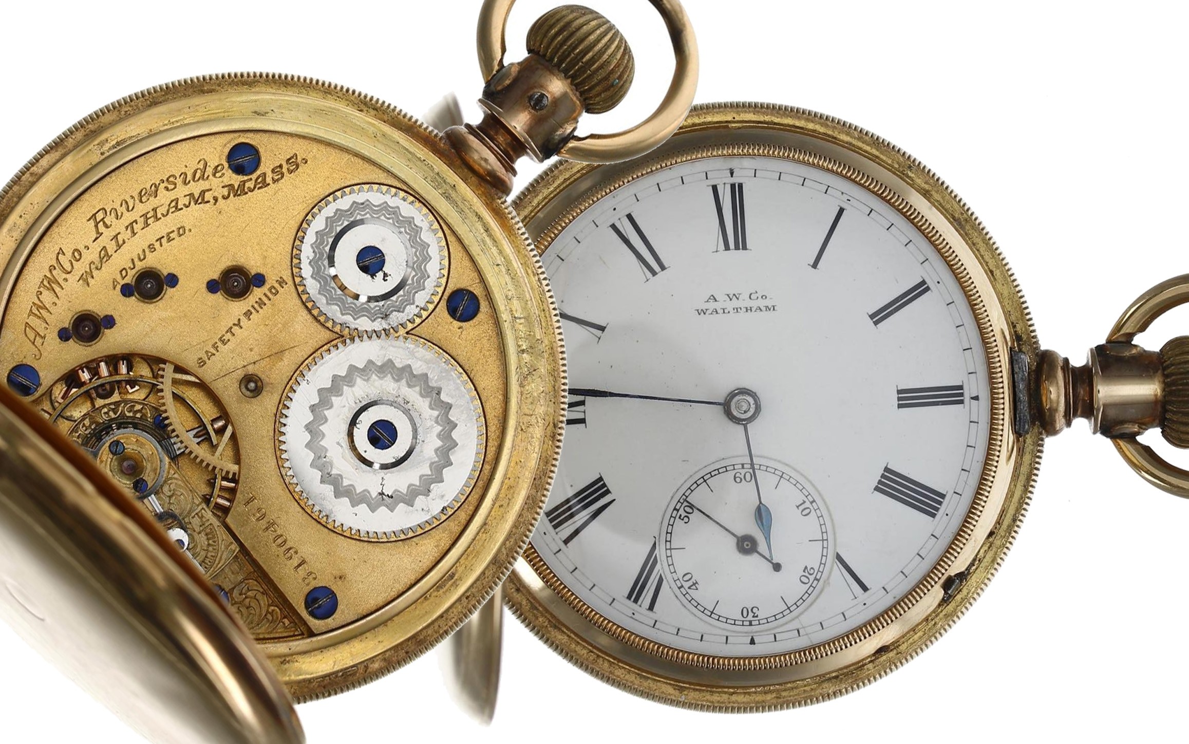 American Waltham 'Riverside' 18ct lever set hunter pocket watch, circa 1886, serial no. 3190461,