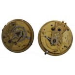 Anna Stretch, London - Fusee cylinder pocket watch movement, no. 1810, signed dust cover; together
