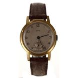 Smiths gold plated and stainless steel gentleman's wristwatch, circular silvered dial with Arabic