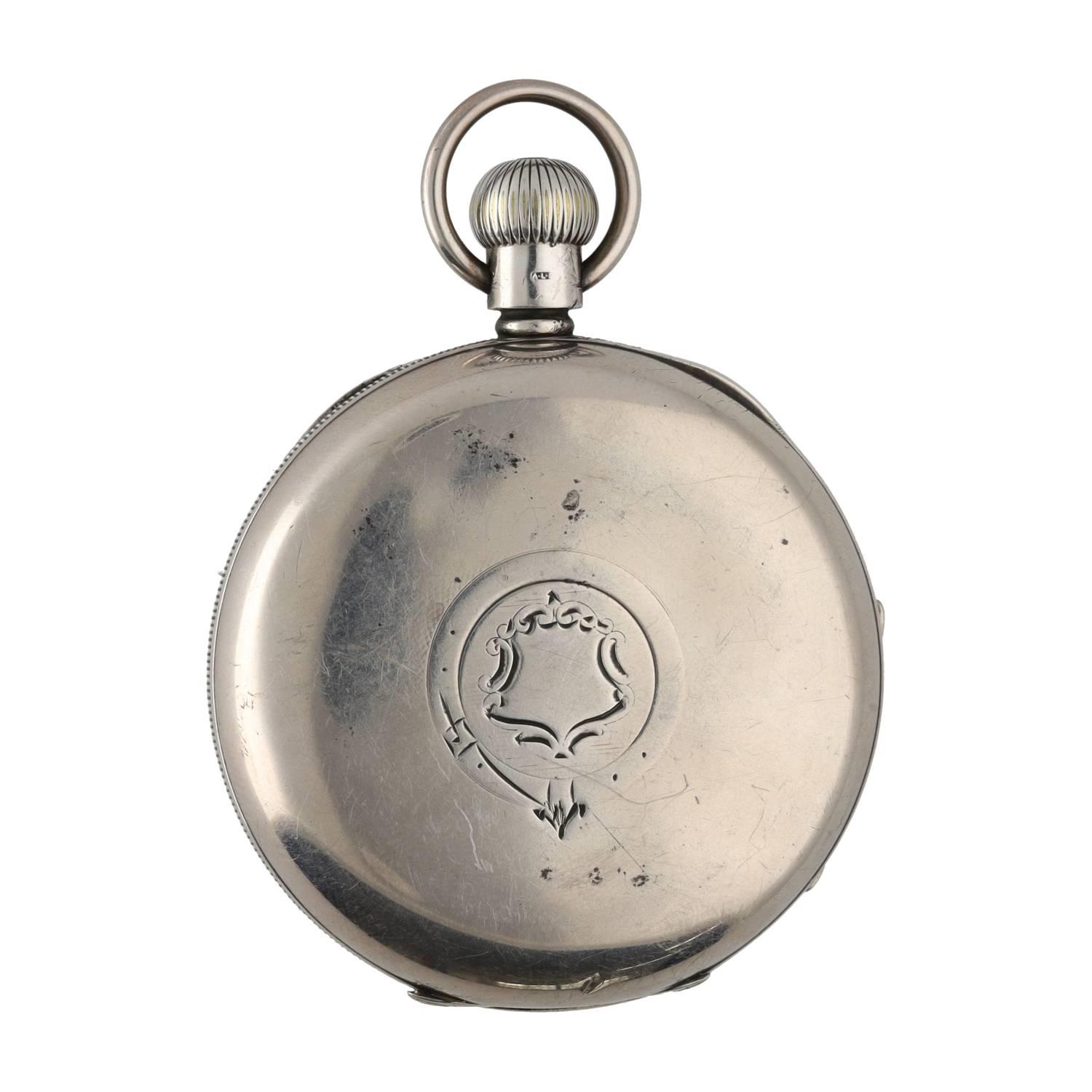 American Waltham silver lever pocket watch, circa 1906, serial no. 15371671, signed movement with - Image 3 of 3