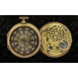 Symons, London - late 17th century English gold and gilt pair cased verge pocket watch, signed