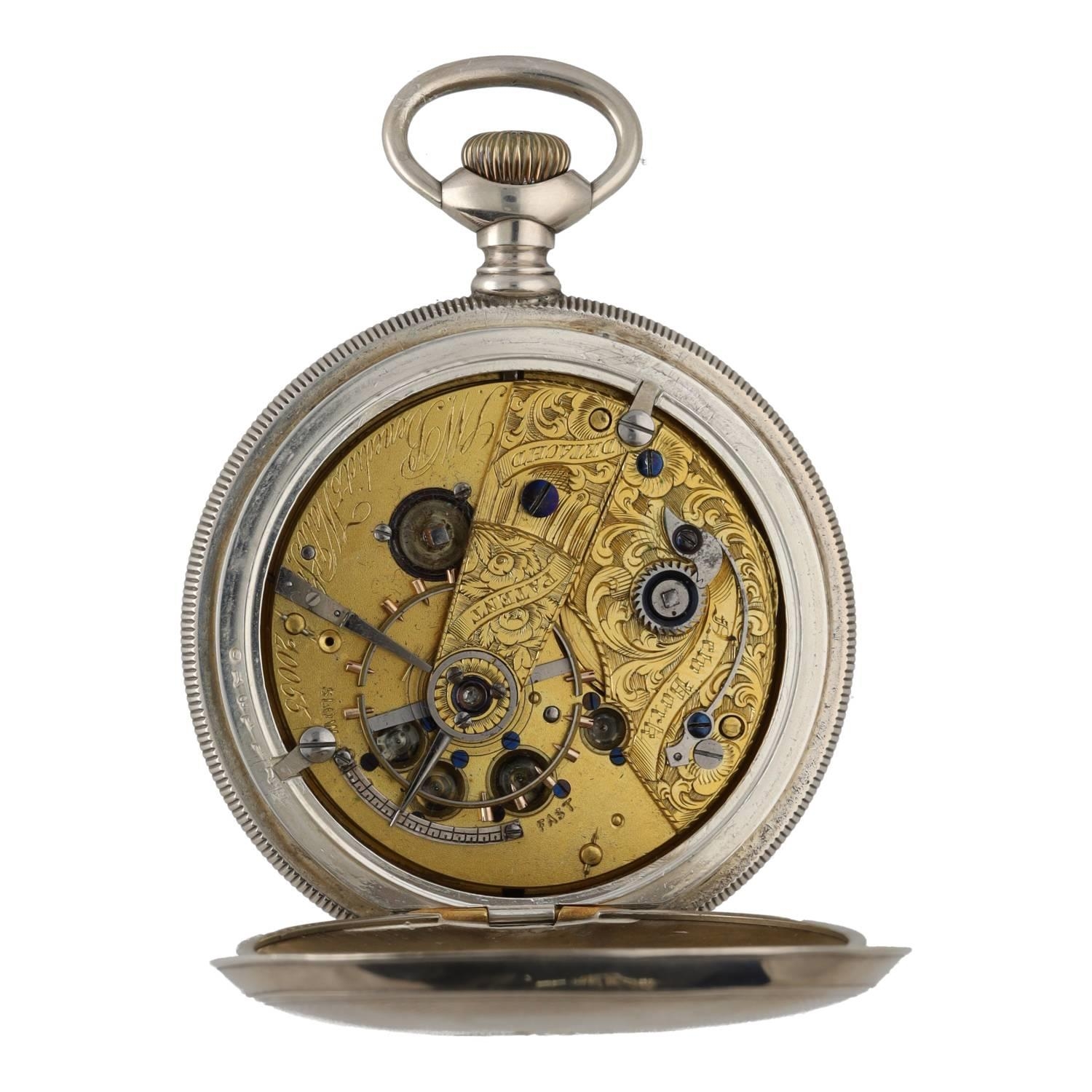 J. W. Benedict, New York fusee lever pocket watch, the movement signed J.W. Benedict, 5 Wall St. New - Bild 3 aus 4