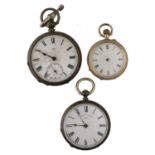 14ct cylinder engraved fob watch, metal cuvette, 25.2gm, 32mm (lacking hands, stem requires repair);