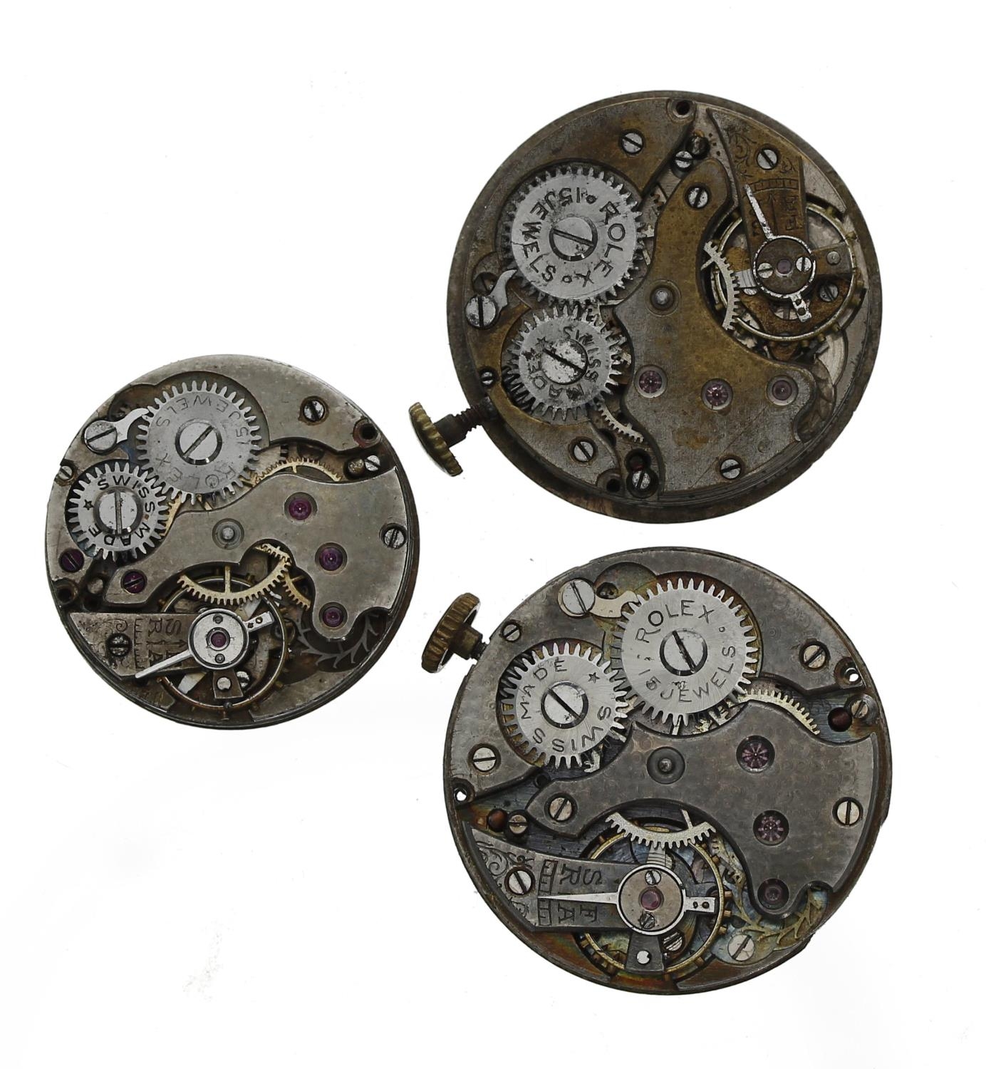 Rolex - Three Rolex 15 jewel wristwatch movements (3) - Image 2 of 2