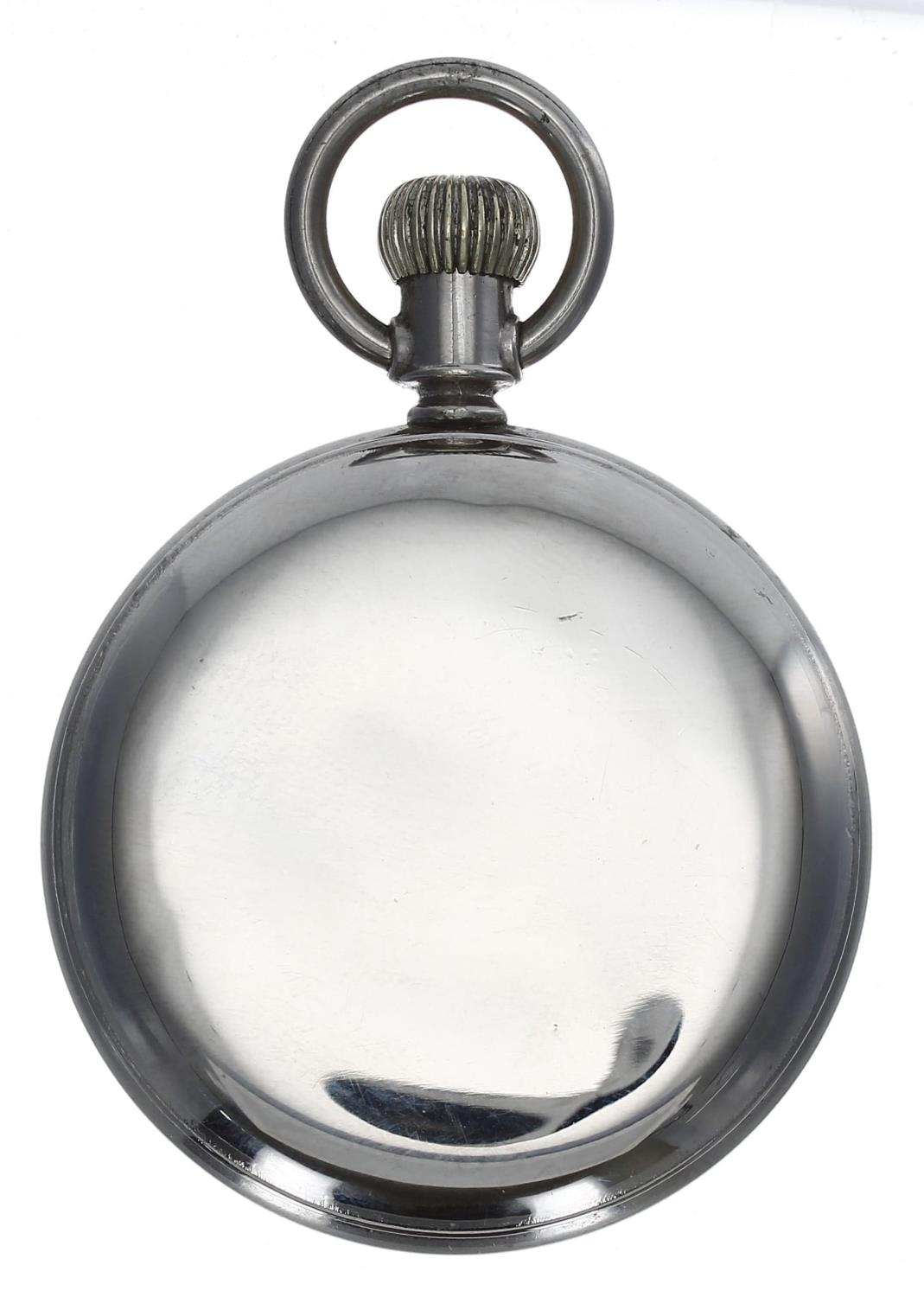 Waterbury Watch Co. Series L duplex white metal fob watch, signed movement, signed dial with - Bild 4 aus 4